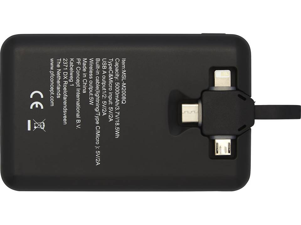 Batterie de secours sans fil Kano, 5 000 mAh, avec câble 3-en-1 5