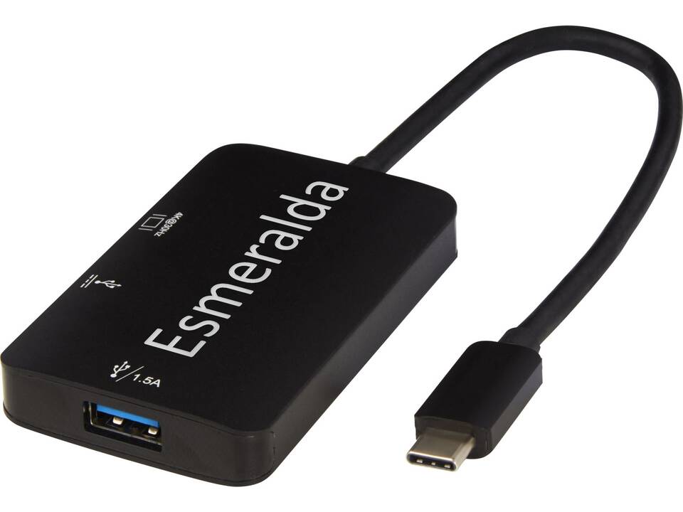 Adaptateur multimédia Type-C en aluminium ADAPT (USB-A / Type-C / HDMI) 1