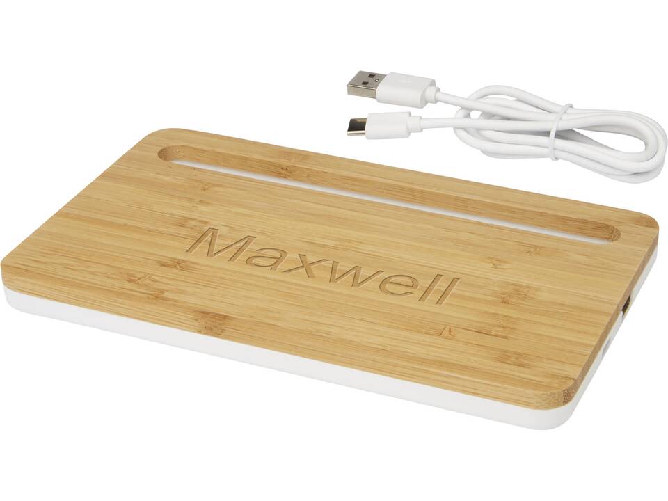 Chargeur à induction Medake 10 W, en bambou, pour bureau 2