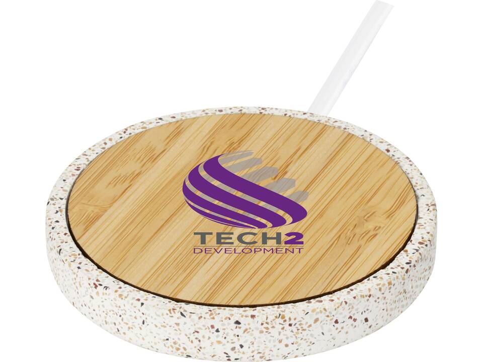 Tapis de charge à induction Terrazzo de 10 W en bambou 1