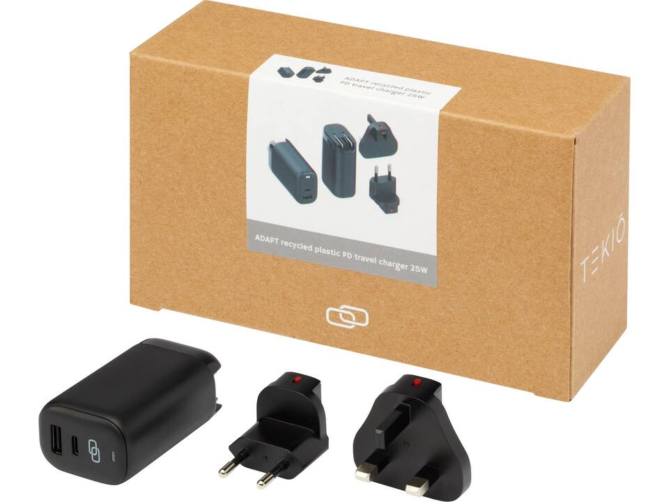 Chargeur de voyage PD ADAPT de 25 W en plastique recyclé 3