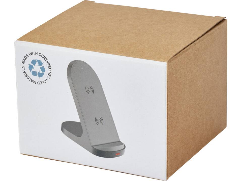 Socle de charge sans fil Loop de 15 W à double bobine en plastique recyclé certifié RCS 2