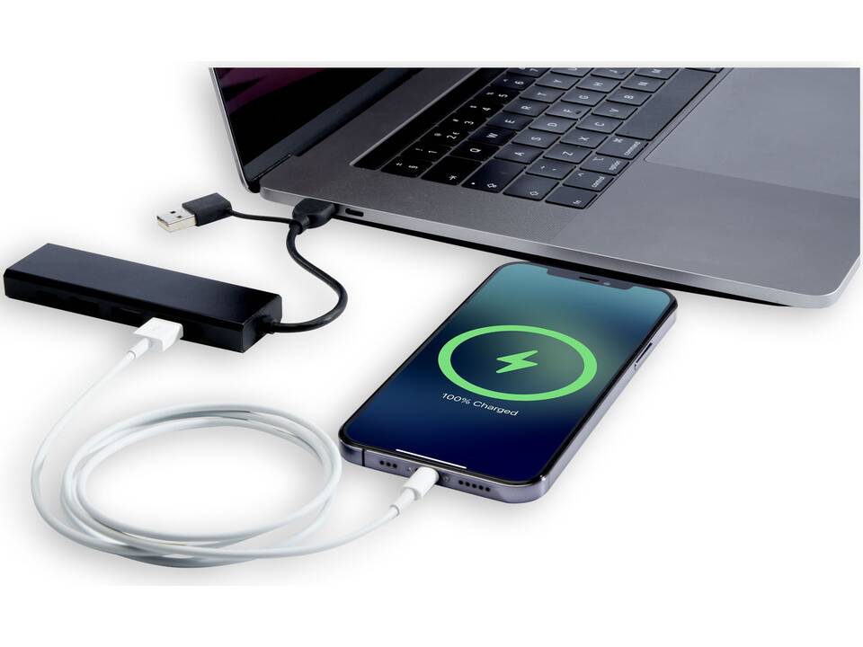 Concentrateur USB 2.0 Rise en aluminium recyclé certifié RCS 5