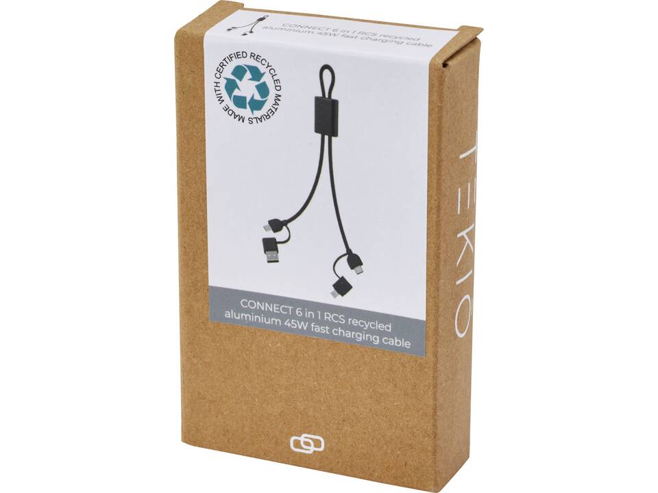 Câble de charge rapide Connect 6-en-1 de 45 W en aluminium recyclé certifié RCS 2