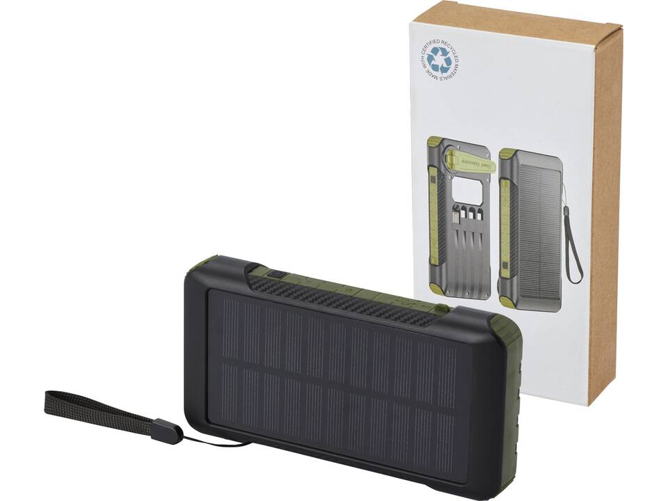 Batterie de secours Soldy solaire à dynamo en plastique recyclé RCS de 10 000 mAh 6