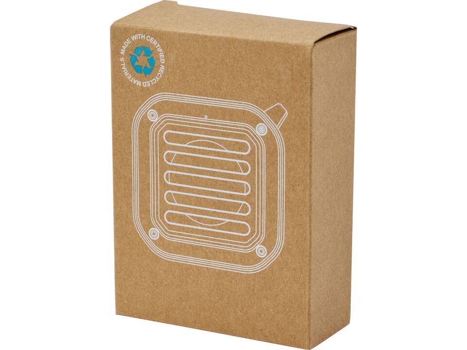 Haut-parleur solaire Bluetooth® Solo de 3 W IPX5 en plastique recyclé certifié RCS avec mousqueton 3