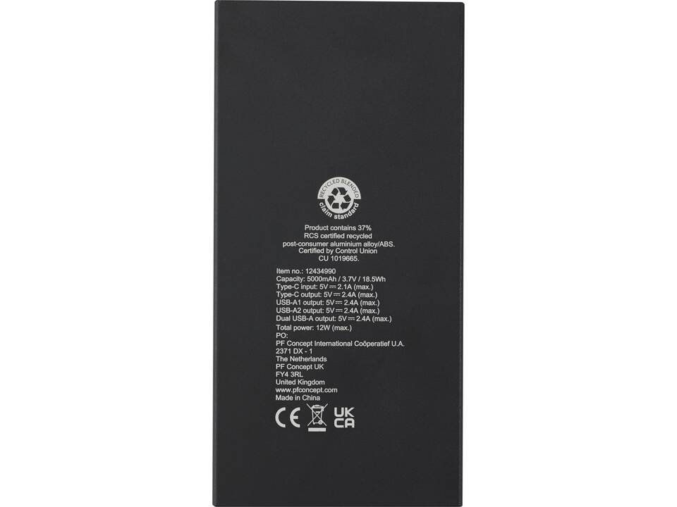 Batterie de secours Connect de 5 000 mAh en aluminium recyclé certifié RCS 4