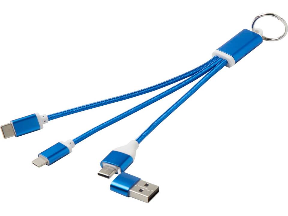 Câble de charge 4-en-1 Metal en aluminium recyclé avec porte-clés 11