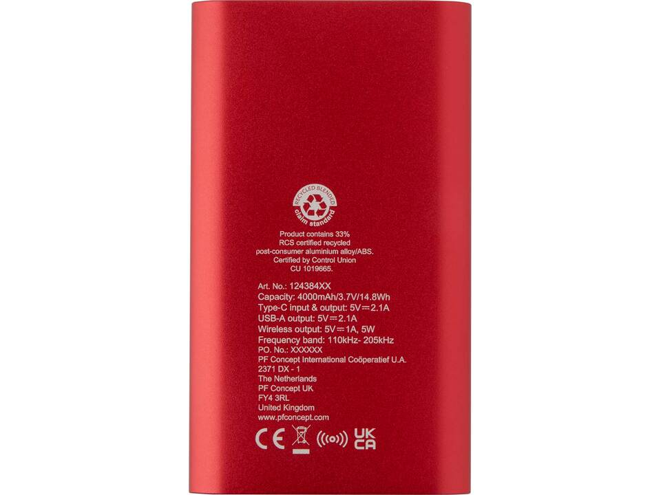 Batterie de secours sans fil en aluminium recyclé Juice type-C de 4 000 mAh 4
