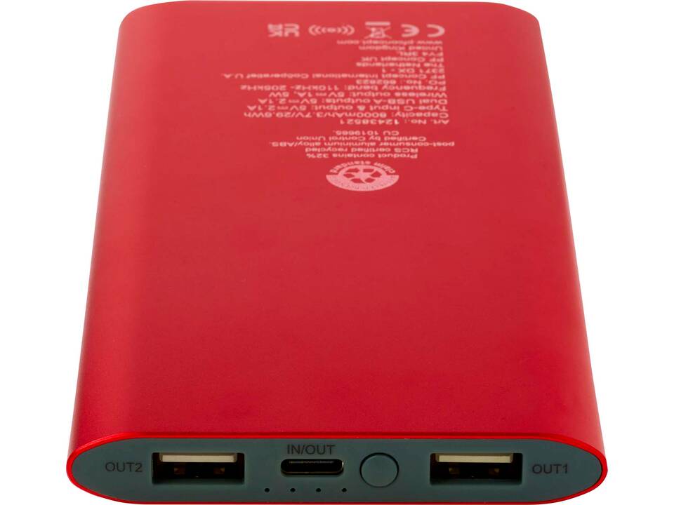 Batterie de secours sans fil en aluminium recyclé Juice type-C de 8 000 mAh 5