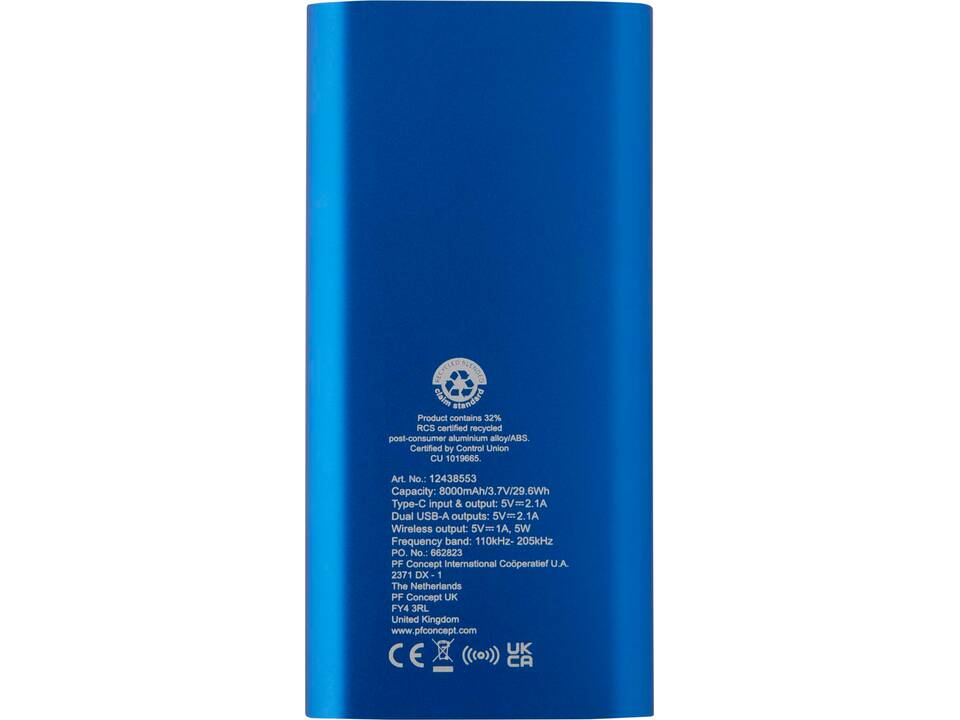 Batterie de secours sans fil en aluminium recyclé Juice type-C de 8 000 mAh 11