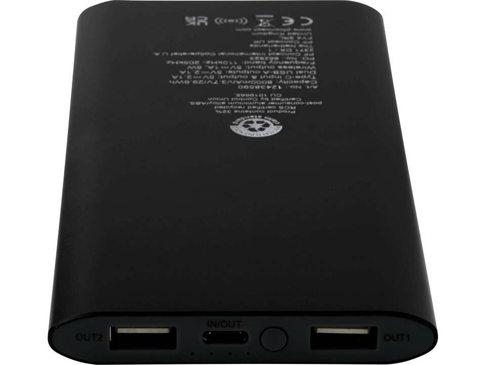 Batterie de secours sans fil en aluminium recyclé Juice type-C de 8 000 mAh 27
