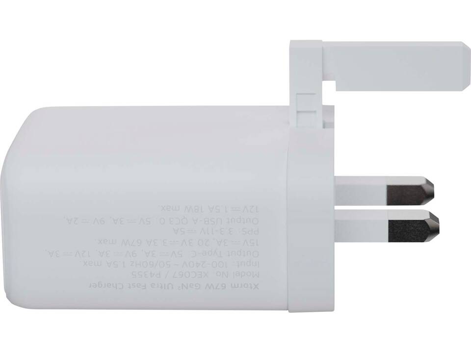 Chargeur mural Xtorm XEC067G GaN² Ultra de 67 W - Prise britannique 7