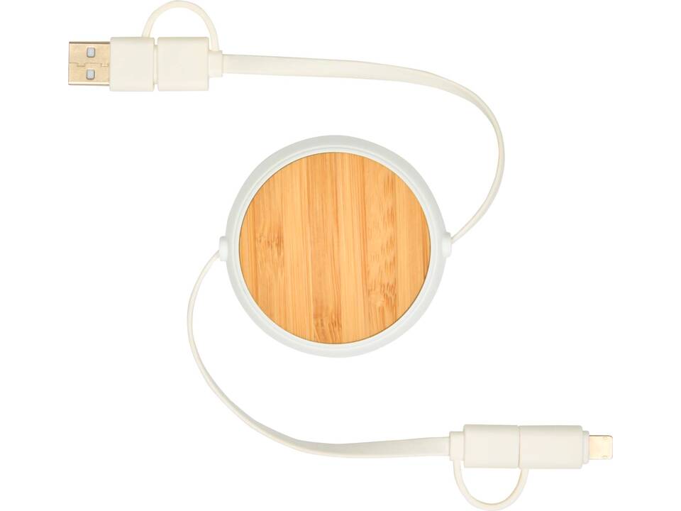 Câble rétractable 5 en 1 Chechia de 100 cm en plastique recyclé pour la synchronisation des données et la charge rapide de 45 W 4