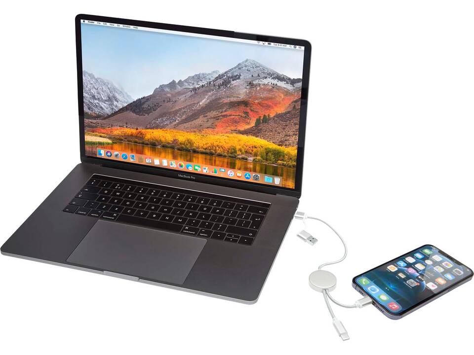 Câble 5 en 1 Alasia en aluminium et plastique recyclés de 30 cm pour la synchronisation des données et la charge rapide de 27 W 22