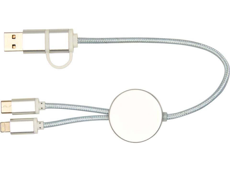 Câble 5 en 1 Alasia en aluminium et plastique recyclés de 30 cm pour la synchronisation des données et la charge rapide de 27 W 18