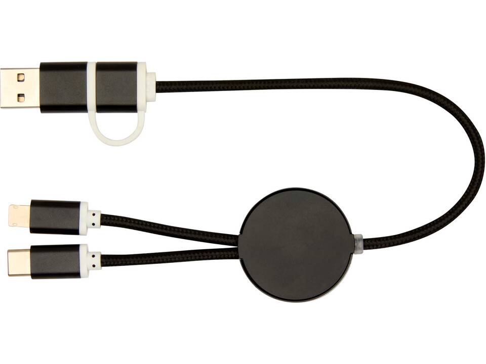 Câble 5 en 1 Alasia en aluminium et plastique recyclés de 30 cm pour la synchronisation des données et la charge rapide de 27 W 26