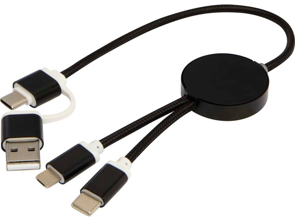 Câble 5 en 1 Alasia en aluminium et plastique recyclés de 30 cm pour la synchronisation des données et la charge rapide de 27 W 28