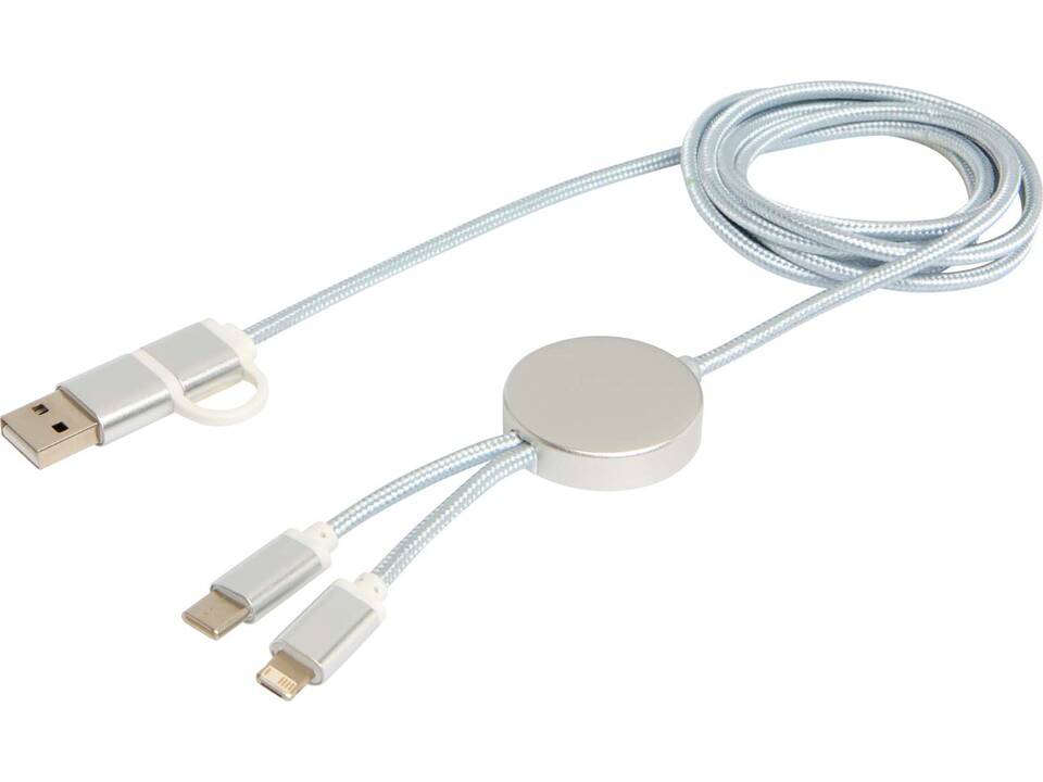 Câble 5 en 1 Alasia en aluminium et plastique recyclés de 150 cm pour la synchronisation des données et la charge rapide de 27 W 18