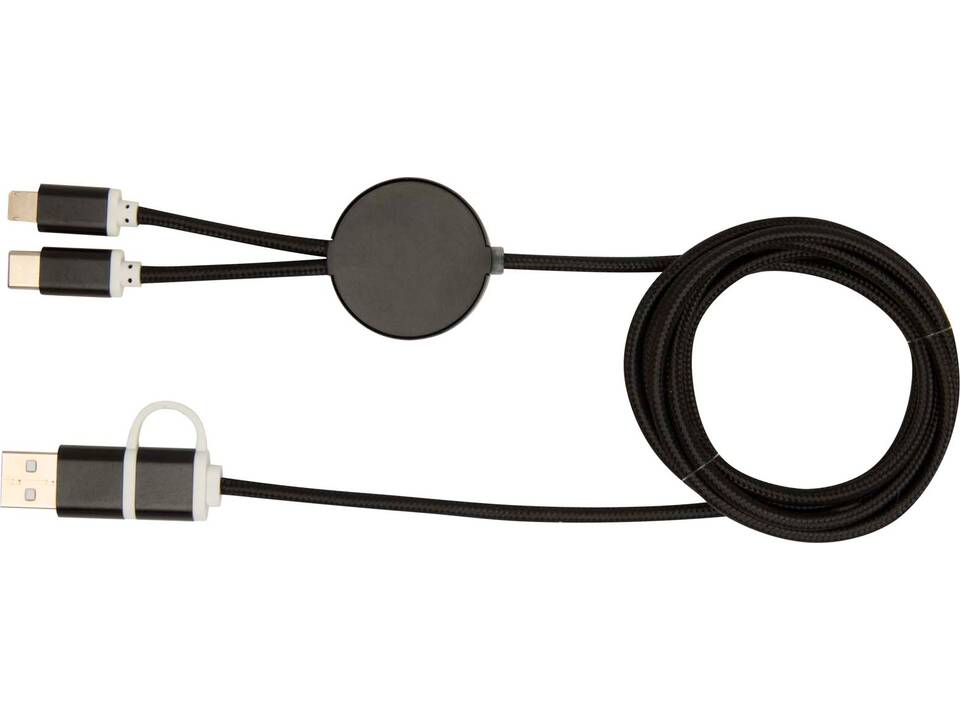 Câble 5 en 1 Alasia en aluminium et plastique recyclés de 150 cm pour la synchronisation des données et la charge rapide de 27 W 25