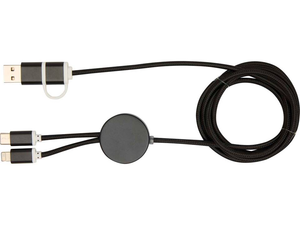 Câble 5 en 1 Alasia en aluminium et plastique recyclés de 150 cm pour la synchronisation des données et la charge rapide de 27 W 24