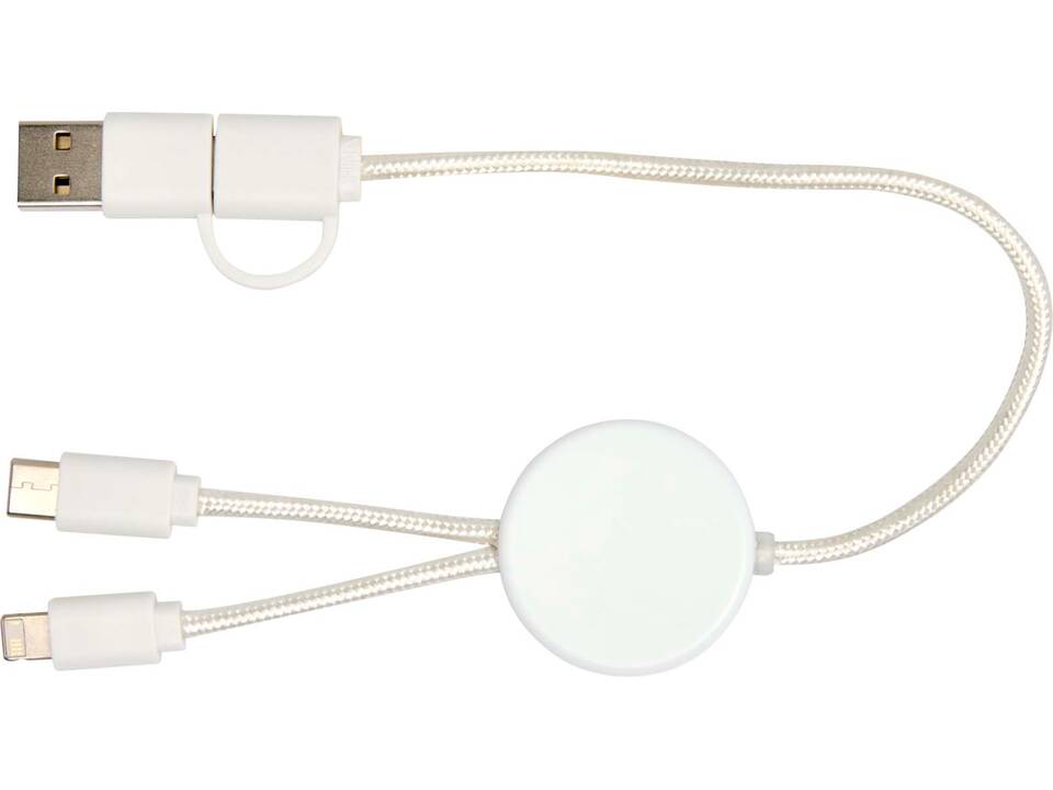 Câble 5 en 1 Citala en plastique recyclé de 30 cm pour la synchronisation des données et la charge rapide de 27 W 27