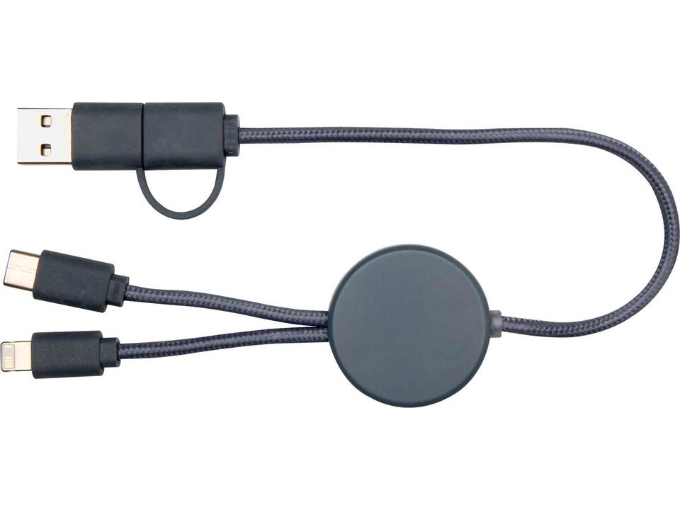 Câble 5 en 1 Citala en plastique recyclé de 30 cm pour la synchronisation des données et la charge rapide de 27 W 7