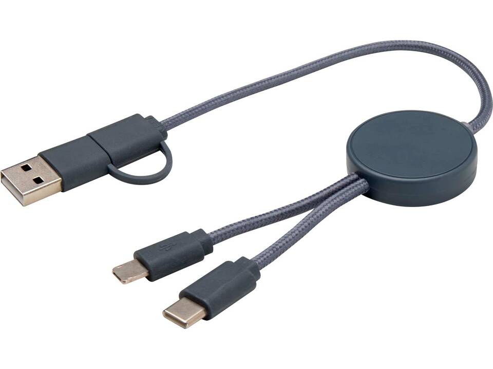 Câble 5 en 1 Citala en plastique recyclé de 30 cm pour la synchronisation des données et la charge rapide de 27 W 8