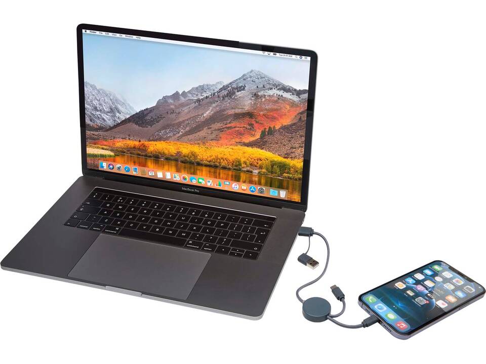 Câble 5 en 1 Citala en plastique recyclé de 30 cm pour la synchronisation des données et la charge rapide de 27 W 9