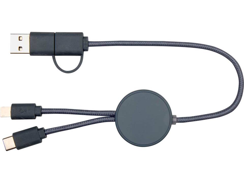 Câble 5 en 1 Citala en plastique recyclé de 30 cm pour la synchronisation des données et la charge rapide de 27 W 6