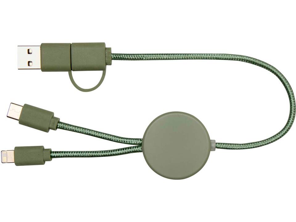 Câble 5 en 1 Citala en plastique recyclé de 30 cm pour la synchronisation des données et la charge rapide de 27 W 15