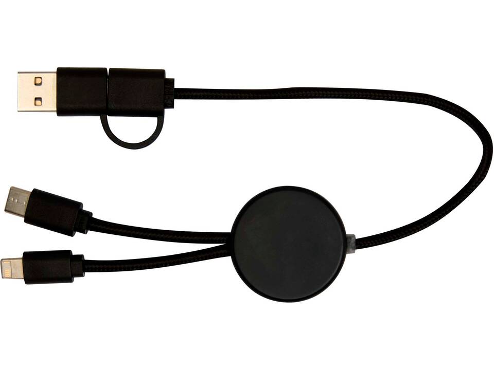 Câble 5 en 1 Citala en plastique recyclé de 30 cm pour la synchronisation des données et la charge rapide de 27 W 35