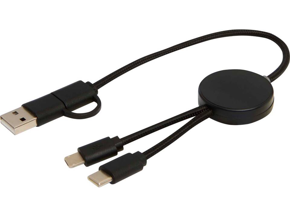 Câble 5 en 1 Citala en plastique recyclé de 30 cm pour la synchronisation des données et la charge rapide de 27 W 36