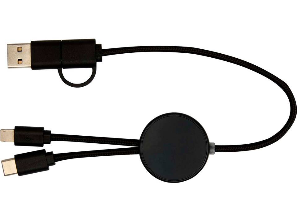 Câble 5 en 1 Citala en plastique recyclé de 30 cm pour la synchronisation des données et la charge rapide de 27 W 34