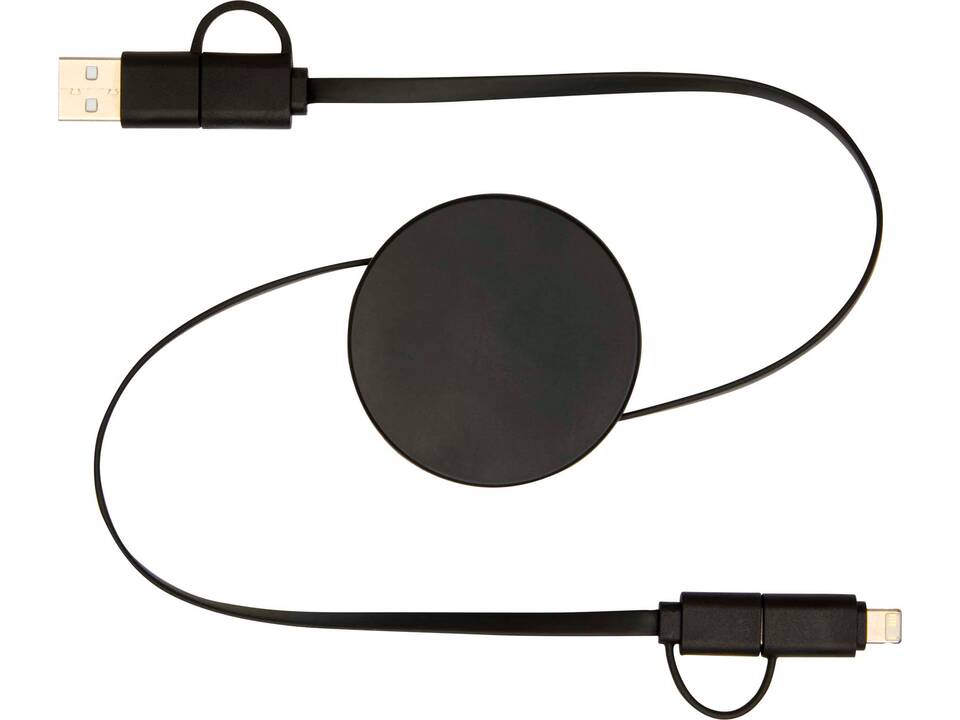 Câble rétractable 5 en 1 Citala en plastique recyclé de 90 cm pour la synchronisation des données et la charge rapide de 40 W 11