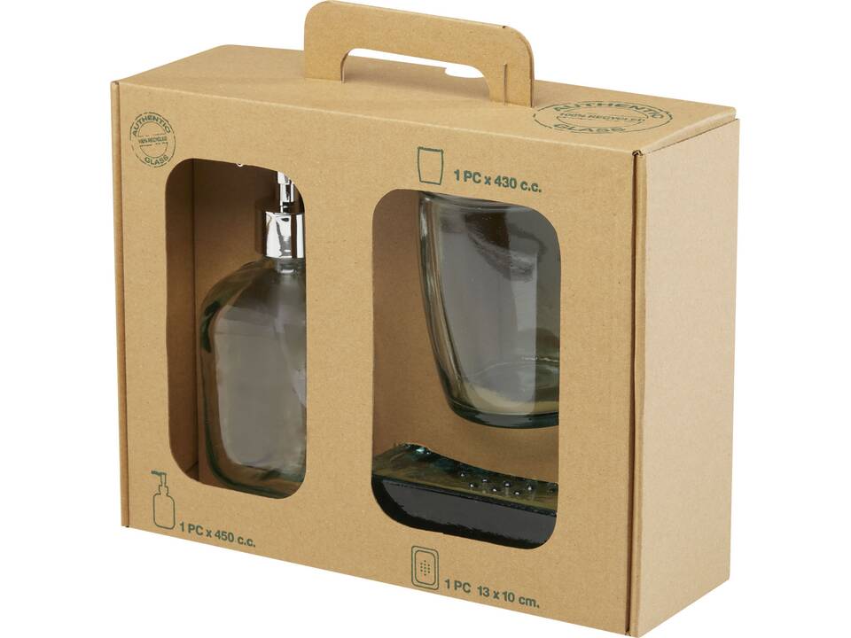 Ensemble 3 pièces pour salle de bains Jabony en verre recyclé 3