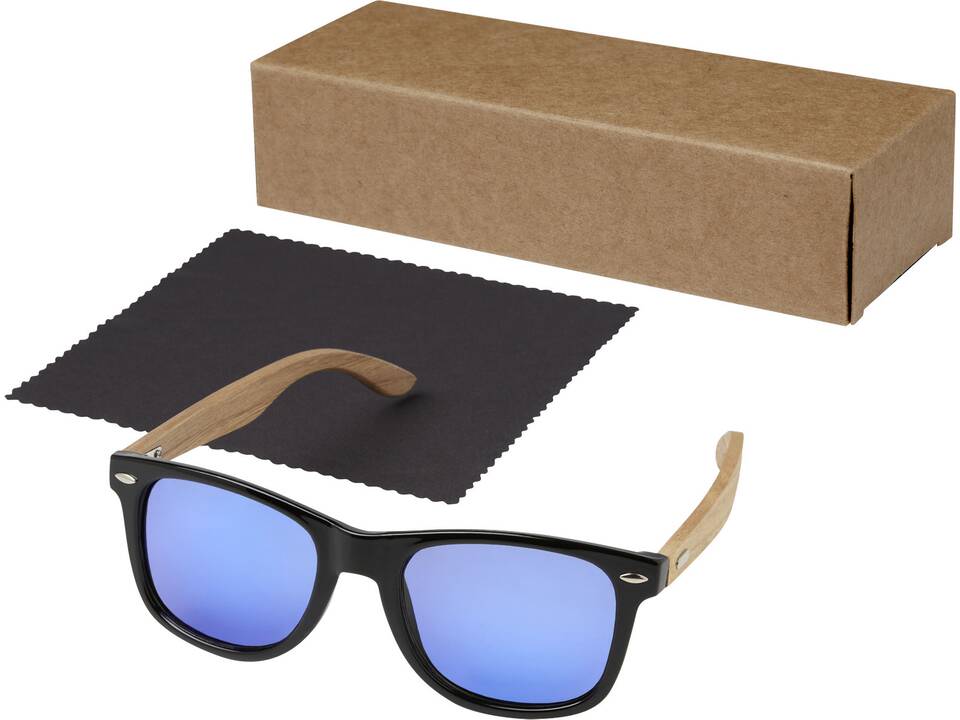 Lunettes de soleil polarisées miroir Hiru en rPET/bois dans coffret cadeau 6