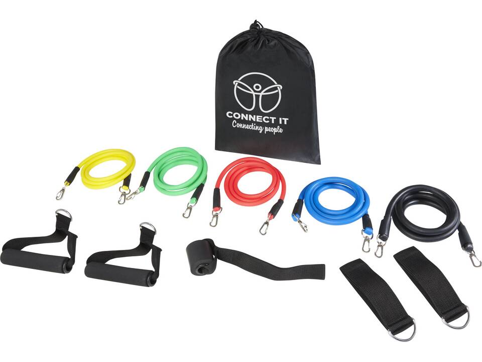 Ensemble de résistance fitness 5 pièces Arnold dans une pochette en PET recyclé 1