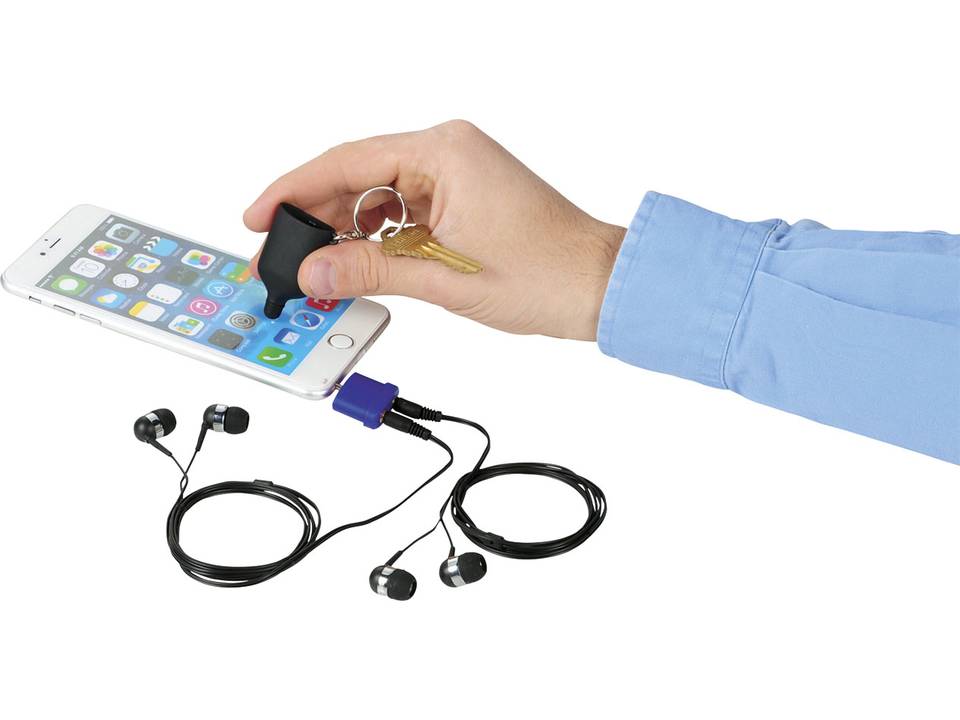 Porte clé répartiteur de musique avec stylet 2-en-1 3