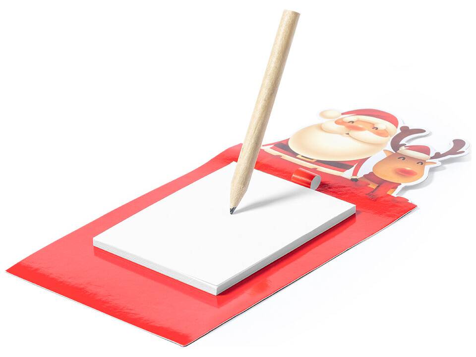 Aimant avec un bloc-notes Père Noël et renne 2