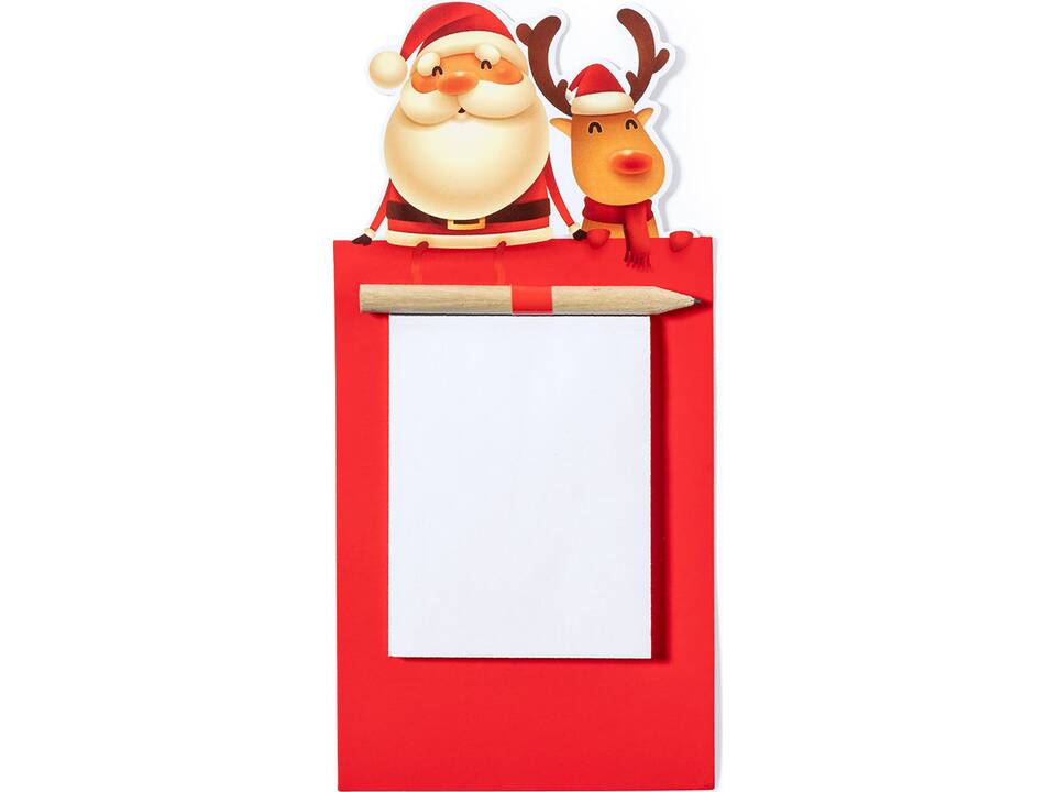 Aimant avec un bloc-notes Père Noël et renne 1