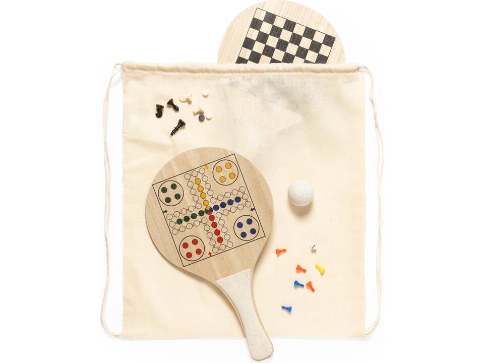 Raquettes de plage avec échiquiers, dames et ludo intégrés 6