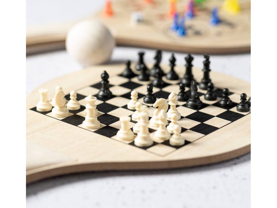 Raquettes de plage avec échiquiers, dames et ludo intégrés 8