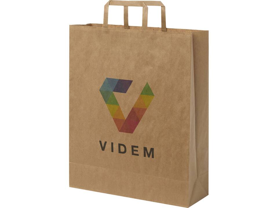 Sac en papier Kraft 80-90 g/m² avec poignées plates, grande taille 6