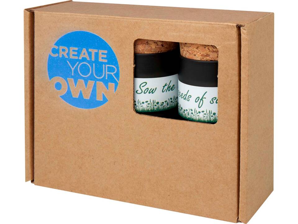 Ensemble de trois jardinets de bureau Hey Pots avec mélange d'herbes aromatiques 7