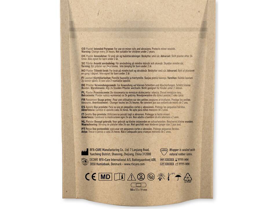 10 pansements avec pochette en papier imprimé en couleur 41