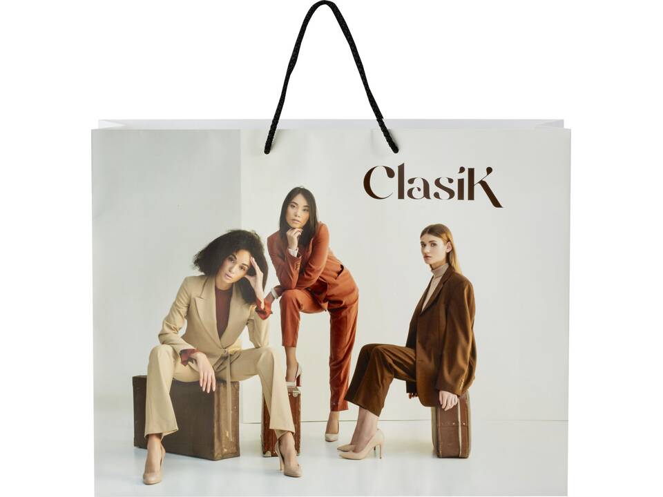 Sac en papier integra fait à la main avec poignées en plastique, XXL 10