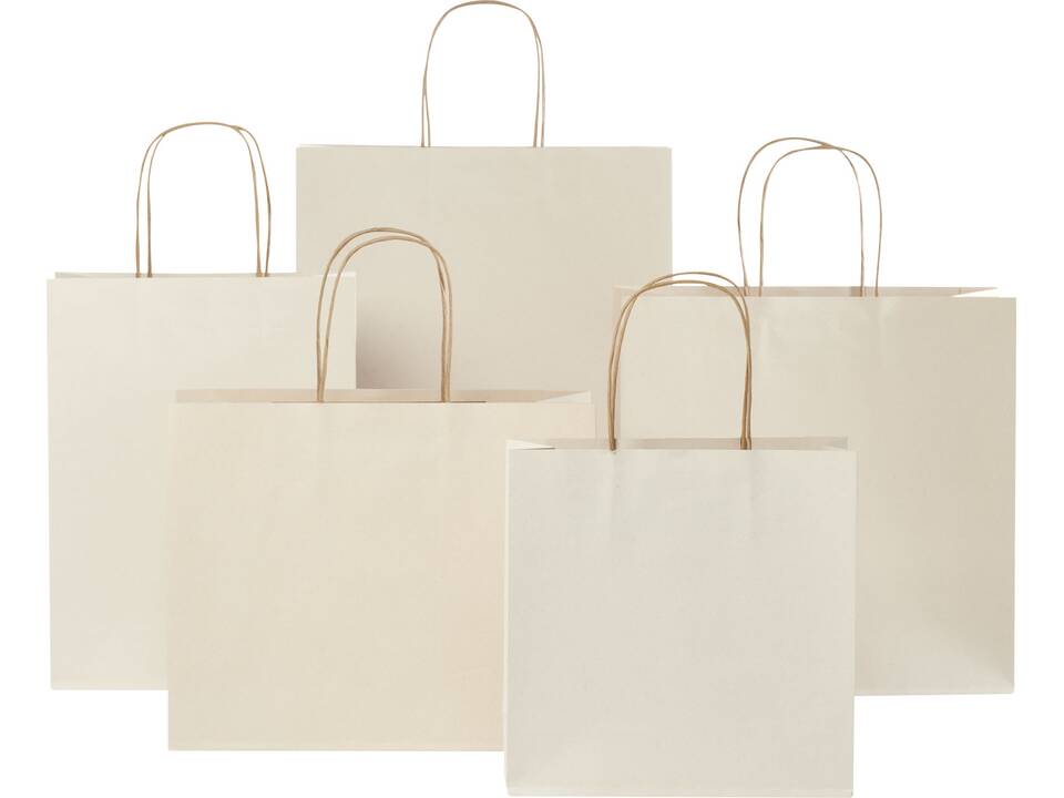 Sac en papier fabriqué à partir de déchets agricoles avec poignées torsadées, taille moyenne 7