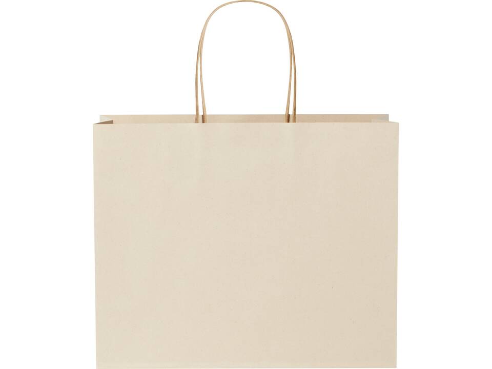 Sac en papier fabriqué à partir de déchets agricoles avec poignées torsadées, grande taille 2