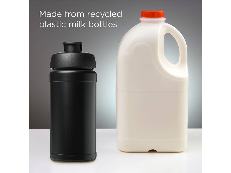 Bouteille de sport Baseline de 500 ml recyclée avec couvercle rabattable 23